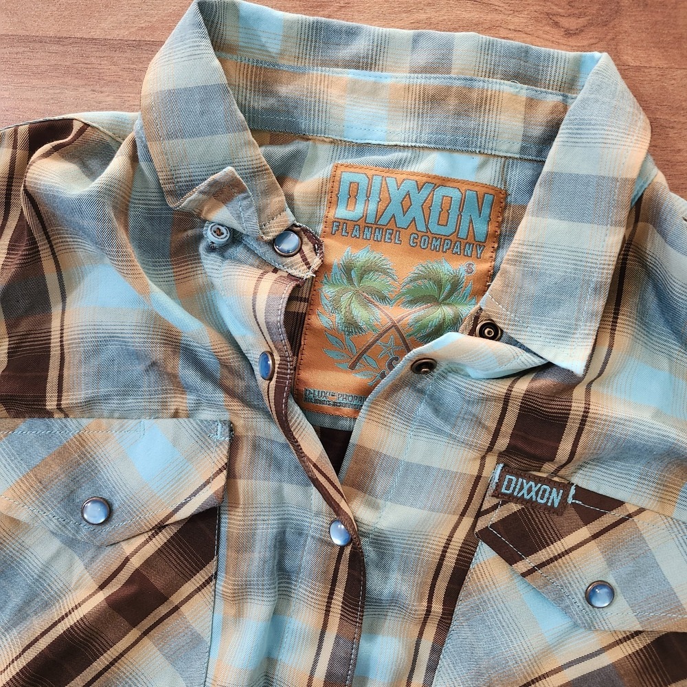 DIXXON Saint John D-Lux Bamboo Blend Short Sleeve Shirt Pearl Snap Size Small